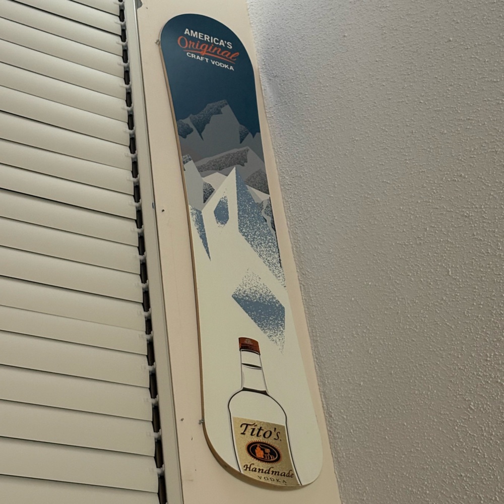Tito's Vodka Snowboard Decor